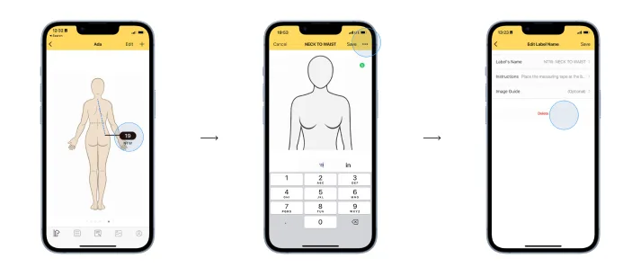 Deleting a custom measurement from the data entry detail page.